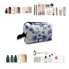 TropicalLife NIXUX Cosmetic Bag for Women Watercolor Cherry Blossoms Make up Bag Travel Waterproof Toiletry Bag Zipper Portable Small Pencil Brushes Bag with Handle Strap view 4