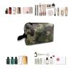 TropicalLife NIXUX Cosmetic Bag for Women Military Camouflage Pattern Make up Bag Travel Waterproof Toiletry Bag Zipper Portable Small Pencil Brushes Bag with Handle Strap view 4