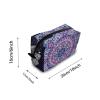 TropicalLife NIXUX Cosmetic Bag for Women Indian National Flowers Make up Bag Travel Waterproof Toiletry Bag Zipper Portable Small Pencil Brushes Bag with Handle Strap view 2