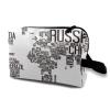 TropicalLife NIXUX Cosmetic Bag for Women World Map of Words Print Make up Bag Travel Waterproof Toiletry Bag Zipper Portable Small Pencil Brushes Bag with Handle Strap view 1