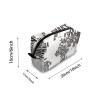 TropicalLife NIXUX Cosmetic Bag for Women World Map of Words Print Make up Bag Travel Waterproof Toiletry Bag Zipper Portable Small Pencil Brushes Bag with Handle Strap view 2