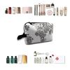 TropicalLife NIXUX Cosmetic Bag for Women World Map of Words Print Make up Bag Travel Waterproof Toiletry Bag Zipper Portable Small Pencil Brushes Bag with Handle Strap view 4