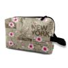 TropicalLife NIXUX Cosmetic Bag for Women New York Culture Make up Bag Travel Waterproof Toiletry Bag Zipper Portable Small Pencil Brushes Bag with Handle Strap view 1