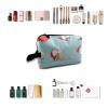 TropicalLife NIXUX Cosmetic Bag for Women Merry Xmas Theme Make up Bag Travel Waterproof Toiletry Bag Zipper Portable Small Pencil Brushes Bag with Handle Strap view 4