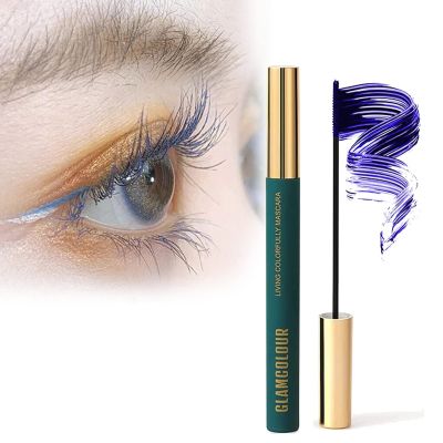 CYUHAN Magic Color Skinny Mascara, Waterproof Lengthening Mascara Washable Essence Lash, Lentes De Contacto Colores, Fine Brush Lengthening Mascara Curling, Best Mascara for Women Girl (Blue)