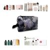 TropicalLife NIXUX Cosmetic Bag for Women Marine Jellyfish Pattern Make up Bag Travel Waterproof Toiletry Bag Zipper Portable Small Pencil Brushes Bag with Handle Strap view 4