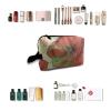 TropicalLife NIXUX Cosmetic Bag for Women Red Poppies And Butterflies Make up Bag Travel Waterproof Toiletry Bag Zipper Portable Small Pencil Brushes Bag with Handle Strap view 4