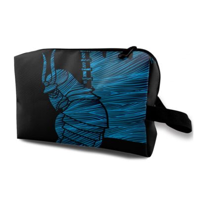 TropicalLife NIXUX Cosmetic Bag for Women Japanese Flag Pattern Make up Bag Travel Waterproof Toiletry Bag Zipper Portable Small Pencil Brushes Bag with Handle Strap