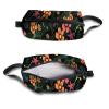 TropicalLife NIXUX Cosmetic Bag for Women Repeated Patterns Of Flowers And Leaves Make up Bag Travel Waterproof Toiletry Bag Zipper Portable Small Pencil Brushes Bag with Handle Strap view 3