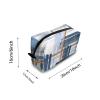TropicalLife NIXUX Cosmetic Bag for Women Striped Grid Print Make up Bag Travel Waterproof Toiletry Bag Zipper Portable Small Pencil Brushes Bag with Handle Strap view 2