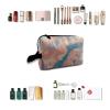 TropicalLife NIXUX Cosmetic Bag for Women Abstract Camouflage Pattern Make up Bag Travel Waterproof Toiletry Bag Zipper Portable Small Pencil Brushes Bag with Handle Strap view 4