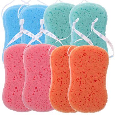 Loofah Sponge Loofah 8pcs Bath Sponge Soft Exfoliating Bath Scrubbers Soft Bathing Accessories for Children Adults Assorted Color Kids Bath Sponge