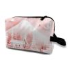 TropicalLife NIXUX Cosmetic Bag for Women Tokyo City Pattern Make up Bag Travel Waterproof Toiletry Bag Zipper Portable Small Pencil Brushes Bag with Handle Strap view 1