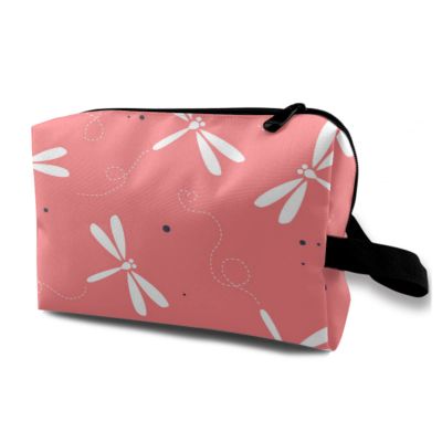 TropicalLife NIXUX Cosmetic Bag for Women Abstract Painting Make up Bag Travel Waterproof Toiletry Bag Zipper Portable Small Pencil Brushes Bag with Handle Strap