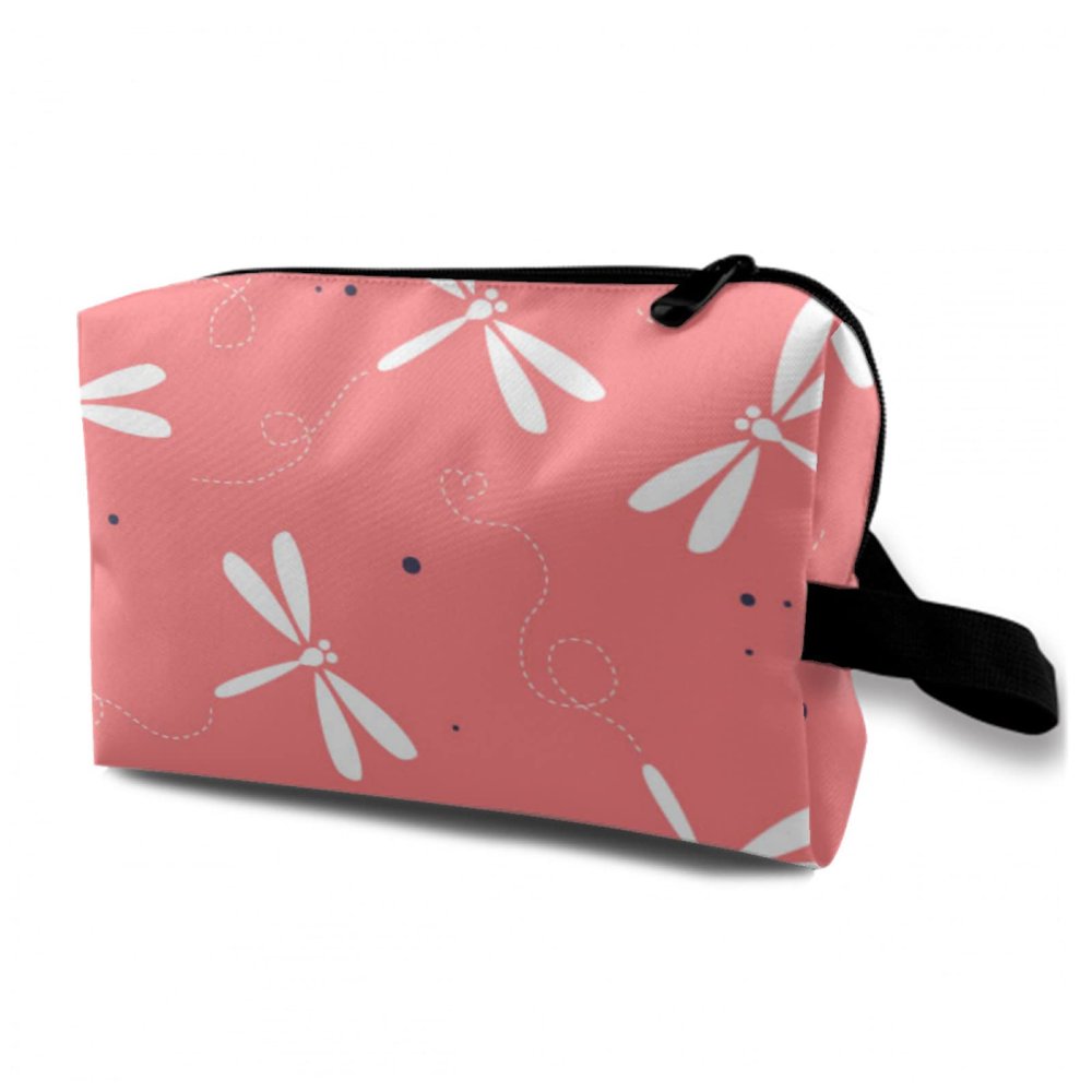TropicalLife NIXUX Cosmetic Bag for Women Abstract Painting Make up Bag Travel Waterproof Toiletry Bag Zipper Portable Small Pencil Brushes Bag with Handle Strap