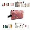 TropicalLife NIXUX Cosmetic Bag for Women Abstract Painting Make up Bag Travel Waterproof Toiletry Bag Zipper Portable Small Pencil Brushes Bag with Handle Strap view 4