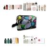 TropicalLife NIXUX Cosmetic Bag for Women Watercolor Butterfly Pattern Make up Bag Travel Waterproof Toiletry Bag Zipper Portable Small Pencil Brushes Bag with Handle Strap view 4