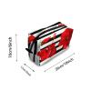 TropicalLife NIXUX Cosmetic Bag for Women Stripes and Flower Pattern Make up Bag Travel Waterproof Toiletry Bag Zipper Portable Small Pencil Brushes Bag with Handle Strap view 2