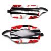 TropicalLife NIXUX Cosmetic Bag for Women Stripes and Flower Pattern Make up Bag Travel Waterproof Toiletry Bag Zipper Portable Small Pencil Brushes Bag with Handle Strap view 3