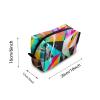 TropicalLife NIXUX Cosmetic Bag for Women Abstract Geometry Make up Bag Travel Waterproof Toiletry Bag Zipper Portable Small Pencil Brushes Bag with Handle Strap view 2