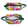 TropicalLife NIXUX Cosmetic Bag for Women Abstract Geometry Make up Bag Travel Waterproof Toiletry Bag Zipper Portable Small Pencil Brushes Bag with Handle Strap view 3