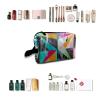 TropicalLife NIXUX Cosmetic Bag for Women Abstract Geometry Make up Bag Travel Waterproof Toiletry Bag Zipper Portable Small Pencil Brushes Bag with Handle Strap view 4