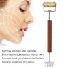 Face Massage Roller,Copper Wooden Handle Skin Roller Double Head Facial Skin Care Tool for Promote Blood Circulation view 2