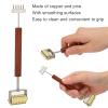 Face Massage Roller,Copper Wooden Handle Skin Roller Double Head Facial Skin Care Tool for Promote Blood Circulation view 3