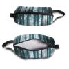 TropicalLife NIXUX Cosmetic Bag for Women Cold-Toned Fir Forest Pattern Make up Bag Travel Waterproof Toiletry Bag Zipper Portable Small Pencil Brushes Bag with Handle Strap view 3