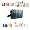 TropicalLife NIXUX Cosmetic Bag for Women Cold-Toned Fir Forest Pattern Make up Bag Travel Waterproof Toiletry Bag Zipper Portable Small Pencil Brushes Bag with Handle Strap view 4