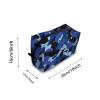 TropicalLife NIXUX Cosmetic Bag for Women Navy Camouflage Pattern Make up Bag Travel Waterproof Toiletry Bag Zipper Portable Small Pencil Brushes Bag with Handle Strap view 2