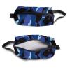 TropicalLife NIXUX Cosmetic Bag for Women Navy Camouflage Pattern Make up Bag Travel Waterproof Toiletry Bag Zipper Portable Small Pencil Brushes Bag with Handle Strap view 3