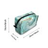 TropicalLife NIXUX Cosmetic Bag for Women Amber Texture Pattern Make up Bag Travel Waterproof Toiletry Bag Zipper Portable Small Pencil Brushes Bag with Handle Strap view 2