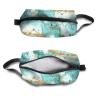 TropicalLife NIXUX Cosmetic Bag for Women Amber Texture Pattern Make up Bag Travel Waterproof Toiletry Bag Zipper Portable Small Pencil Brushes Bag with Handle Strap view 3