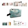 TropicalLife NIXUX Cosmetic Bag for Women Amber Texture Pattern Make up Bag Travel Waterproof Toiletry Bag Zipper Portable Small Pencil Brushes Bag with Handle Strap view 4