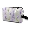 TropicalLife NIXUX Cosmetic Bag for Women Eiffel Tower and Flowers Make up Bag Travel Waterproof Toiletry Bag Zipper Portable Small Pencil Brushes Bag with Handle Strap view 1