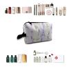TropicalLife NIXUX Cosmetic Bag for Women Eiffel Tower and Flowers Make up Bag Travel Waterproof Toiletry Bag Zipper Portable Small Pencil Brushes Bag with Handle Strap view 4