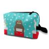 TropicalLife NIXUX Cosmetic Bag for Women Christmas Theme Pattern Make up Bag Travel Waterproof Toiletry Bag Zipper Portable Small Pencil Brushes Bag with Handle Strap view 1
