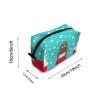 TropicalLife NIXUX Cosmetic Bag for Women Christmas Theme Pattern Make up Bag Travel Waterproof Toiletry Bag Zipper Portable Small Pencil Brushes Bag with Handle Strap view 2