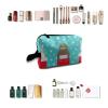 TropicalLife NIXUX Cosmetic Bag for Women Christmas Theme Pattern Make up Bag Travel Waterproof Toiletry Bag Zipper Portable Small Pencil Brushes Bag with Handle Strap view 4