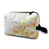 TropicalLife NIXUX Cosmetic Bag for Women Watercolor Flower Pattern Make up Bag Travel Waterproof Toiletry Bag Zipper Portable Small Pencil Brushes Bag with Handle Strap view 1