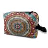 TropicalLife NIXUX Cosmetic Bag for Women Bohemian Pattern Make up Bag Travel Waterproof Toiletry Bag Zipper Portable Small Pencil Brushes Bag with Handle Strap view 1