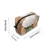 TropicalLife NIXUX Cosmetic Bag for Women White Flower Pattern Make up Bag Travel Waterproof Toiletry Bag Zipper Portable Small Pencil Brushes Bag with Handle Strap view 2