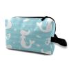 TropicalLife NIXUX Cosmetic Bag for Women Abstract Mermaid Pattern Make up Bag Travel Waterproof Toiletry Bag Zipper Portable Small Pencil Brushes Bag with Handle Strap view 1