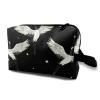 TropicalLife NIXUX Cosmetic Bag for Women Japanese Crane Make up Bag Travel Waterproof Toiletry Bag Zipper Portable Small Pencil Brushes Bag with Handle Strap view 1