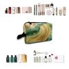 TropicalLife NIXUX Cosmetic Bag for Women Watercolor Banana Pattern Make up Bag Travel Waterproof Toiletry Bag Zipper Portable Small Pencil Brushes Bag with Handle Strap view 4