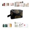 TropicalLife NIXUX Cosmetic Bag for Women Golden Pineapple Make up Bag Travel Waterproof Toiletry Bag Zipper Portable Small Pencil Brushes Bag with Handle Strap view 4