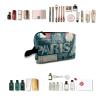 TropicalLife NIXUX Cosmetic Bag for Women French Architectural Landmarks Make up Bag Travel Waterproof Toiletry Bag Zipper Portable Small Pencil Brushes Bag with Handle Strap view 4