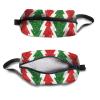 TropicalLife NIXUX Cosmetic Bag for Women Red and Green Christmas Trees Make up Bag Travel Waterproof Toiletry Bag Zipper Portable Small Pencil Brushes Bag with Handle Strap view 3