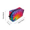 TropicalLife NIXUX Cosmetic Bag for Women Art Swirl Tie Dye Make up Bag Travel Waterproof Toiletry Bag Zipper Portable Small Pencil Brushes Bag with Handle Strap view 2